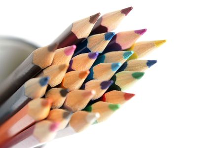Colored pencils isolated on the white backgroundの写真素材