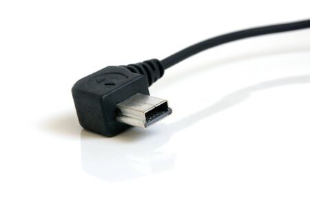 Mini-USB cable on a white backgroundの写真素材