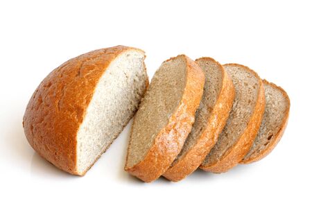 Rye bread on a white background