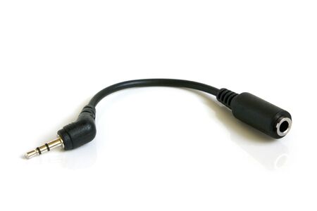 Adapter micro-jack to mini-jack on a white background