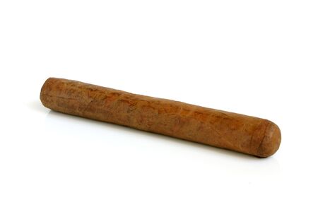 Cuban cigar on a white backgroundの写真素材
