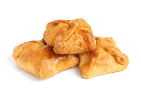 Hot patties from wheat flour isolated on the white backgroundの写真素材