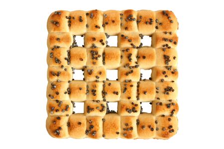 Cookie with poppy-seed isolated on the white backgroundの写真素材