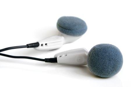 Earphones on the white background