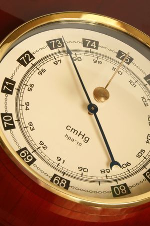 Closeup of a barometer, a vertical picture の写真素材