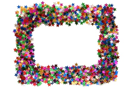Celebration stars frame on a white backgroundの写真素材