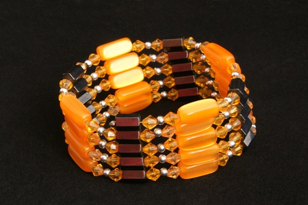 Bracelet on a black backgroundの写真素材