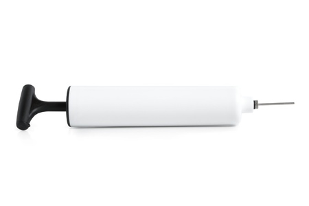 Hand air pump on a white backgroundの写真素材