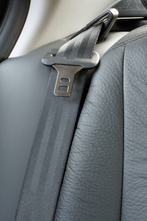 Safety belt in a car, a vertical pictureの写真素材