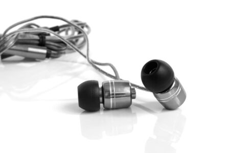 Earphones on a white background