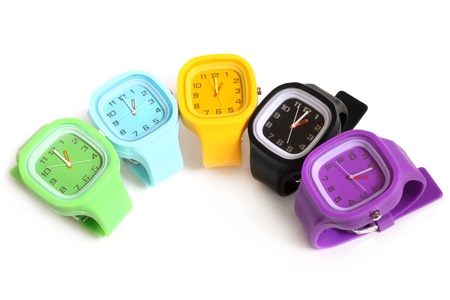 Wristwatches on a white background