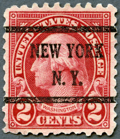 USA - CIRCA 1923: A stamp printed in USA shows President George Washington, circa 1923