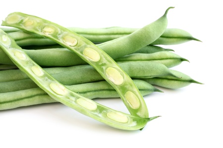 String beans on a white backgroundの写真素材