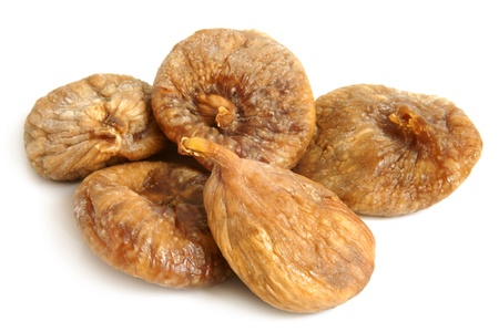 Dried figs on a white backgroundの写真素材