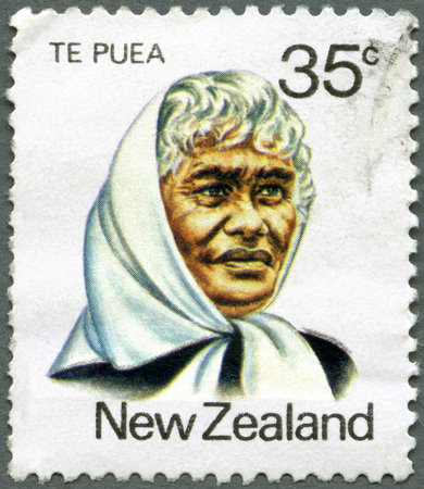 NEW ZEALAND - CIRCA 1980: A stamp printed in New Zealand shows Princess Te Puea Herangi (1883-1952), circa 1980のeditorial素材