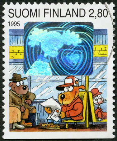 FINLAND - CIRCA 1995  A stamp printed in Finland shows のeditorial素材