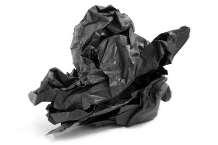 Crumpled paper on a white backgroundの写真素材