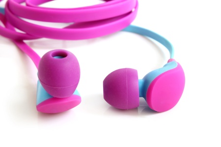 Earphones on a white background