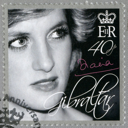 GIBRALTAR - CIRCA 2007 : A stamp printed in Gibraltar shows Diana (1981-1997), Princess of Wales Tribute, circa 2007のeditorial素材