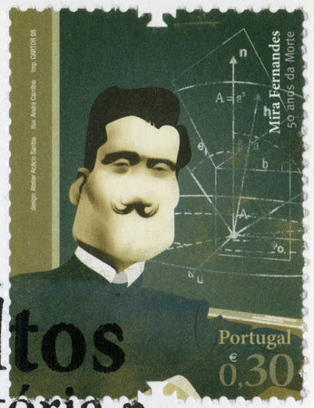 PORTUGAL - CIRCA 2008: A stamp printed in Portugal shows Mira Fernandes (1884-1958), mathematician,...