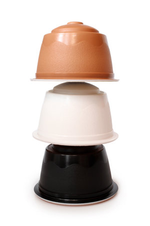 Coffee capsules on white backgroundのeditorial素材