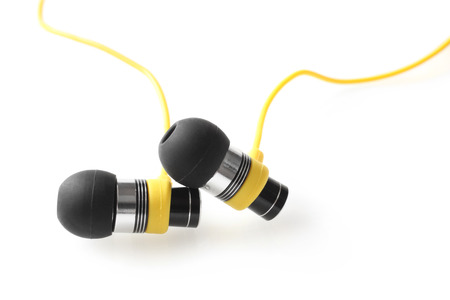 Earphones on white background