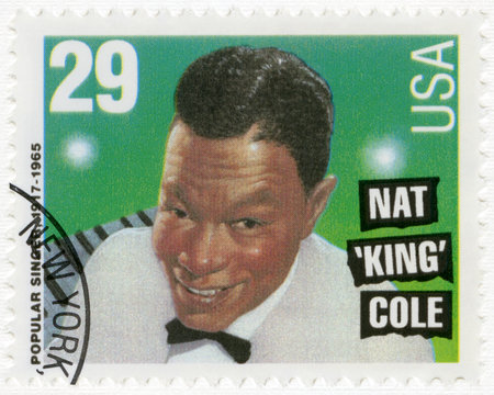 USA - CIRCA 1994: A stamp printed in USA shows Nat King Cole (1919-1965), circa 1994のeditorial素材