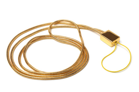 Neck strap lanyard for cell phone on white backgroundの写真素材