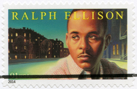 UNITED STATES OF AMERICA - CIRCA 2014: A stamp printed in USA shows Ralph Waldo Ellison (1914-1994), american poet, circa 2014のeditorial素材
