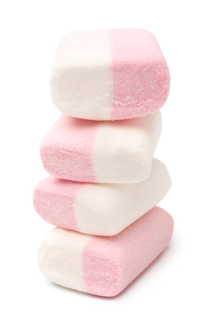 Marshmallows on white backgroundの写真素材