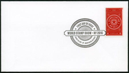 UNITED STATES OF AMERICA - CIRCA 2015: A stamp printed in USA dedicated World Stamp Show NY 2016,...