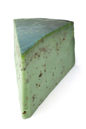 Green pesto cheese on white backgroundの写真素材