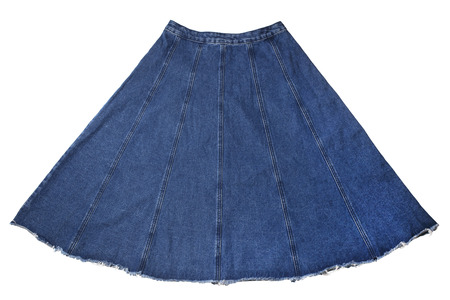 Women's denim skirt on isolated white backgroundの写真素材