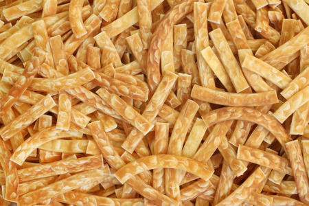 Close-up of roast pasta, for backgrounds or textures