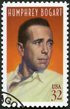 USA - CIRCA 1997: A stamp printed in USA shows Humphrey DeForest Bogart (1899-1957), actor, circa 1997のeditorial素材