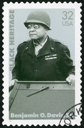 USA - CIRCA 1997: A stamp printed in USA shows Benjamin Oliver Davis Sr. (1880-1970), officer, circa 1997のeditorial素材