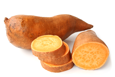 Sweet potato on white backgroundの写真素材
