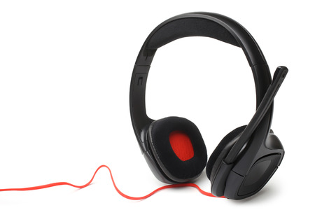 Headset on white backgroundの写真素材