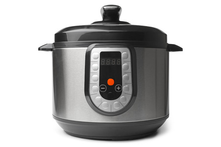 Automatic multicooker and pressure cooker on white backgroundの写真素材