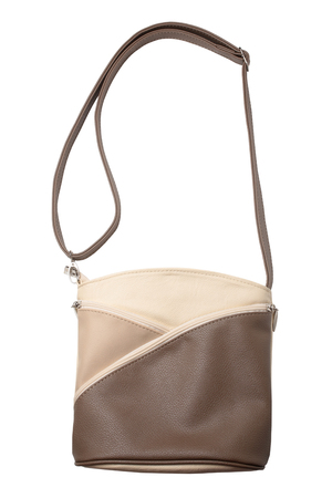 Leather handbag isolated on white backgroundの写真素材