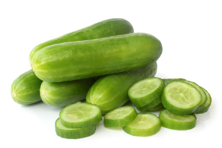 Israel cucumber on white backgroundの写真素材
