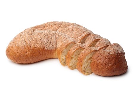 Corn bread on white backgroundの写真素材