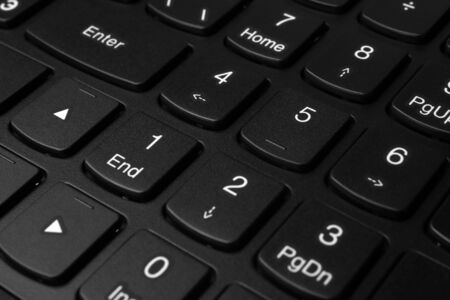 Closeup keyboard of modern laptop, for backgrounds or texturesの写真素材