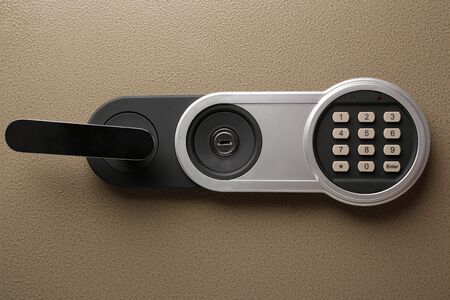 Code lock on the safe door, close-up