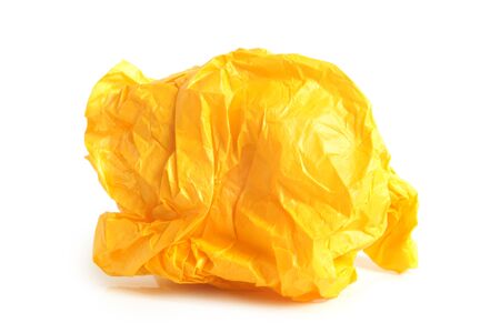 Crumpled paper on white backgroundの写真素材
