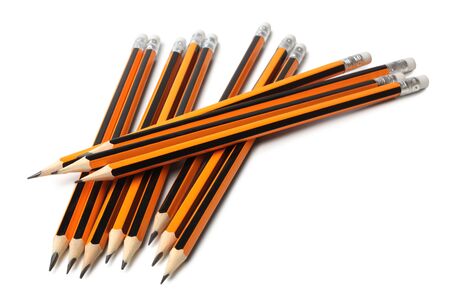 Pencils on white backgroundの写真素材