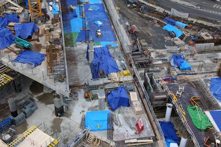 Top view of construction site 