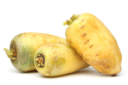 Yellow carrot on white backgroundの写真素材