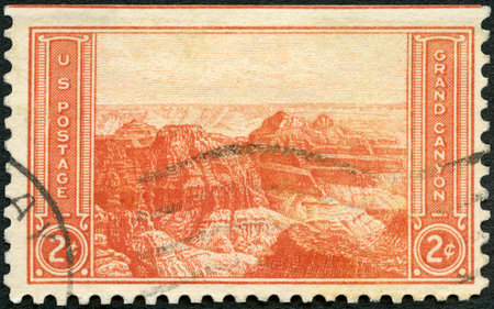 USA - CIRCA 1934: A stamp printed in USA shows Grand Canyon, Arizona, National Parks Issue, circa...