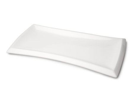 Ceramic dish on white background